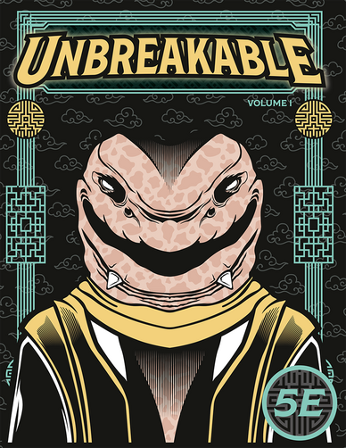 Cover art for Unbreakable Volume 1, showing a smiling snake wearing robes.